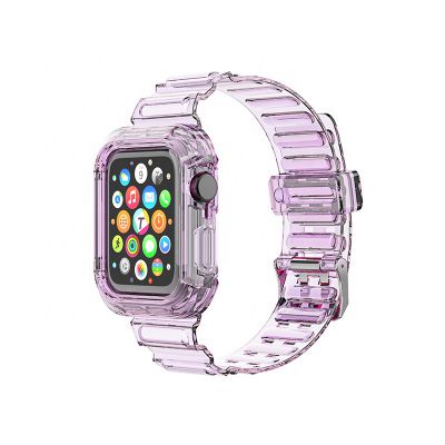 High Quality TPU Transparent Silicone Strap For Apple Watch Case And Band Mate for Apple Watch Band Clear Rubber for iwatch