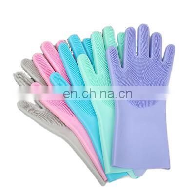 High Quality Silicone Scrubber Washing Dishes Brushing Grooming Washing Household Cleaning Gloves