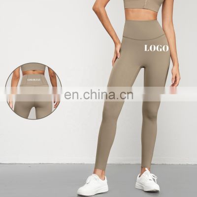 High Waist Yoga Leggings With Pockets Custom Tummy Control Women Sports Pants 80Nylon 20Spandex