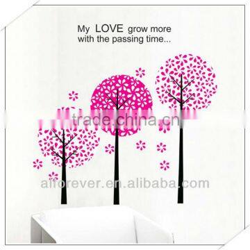 Hot sale XL pink tree wall decor meetting room wall decorative 60*90cm