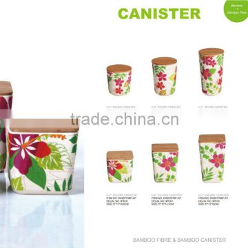 Biodegradable eco Bamboo Fiber condiment bowl set, storage canister