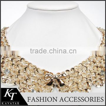 Flower Shape Sequin Bead Collar/Bling Bling Bead Trim Neckline