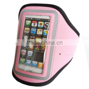 Whole high quality Reflective border around the PVC window Sport gym armband /adjust strap sport armbag for running / pink color