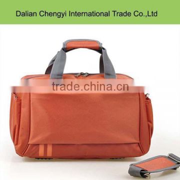 Wholesale large capacity solid color polyester travel tote bag with long strap