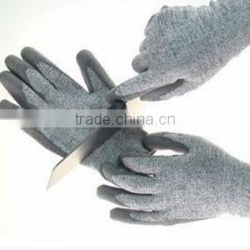 [Gold Supplier] HOT ! Black PU cut resistant yarn super soft liner safety gloves