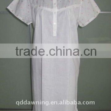 Excellet Quality Embroidered White Cotton Nightgown