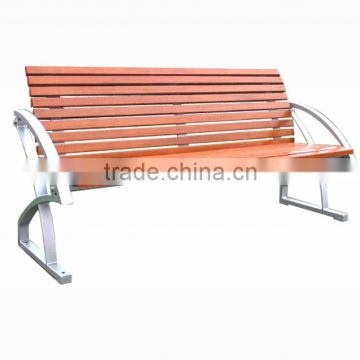 Powder coated metal and wooden garden bench