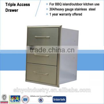18in built in 3 drawer cabinet for barbecue
