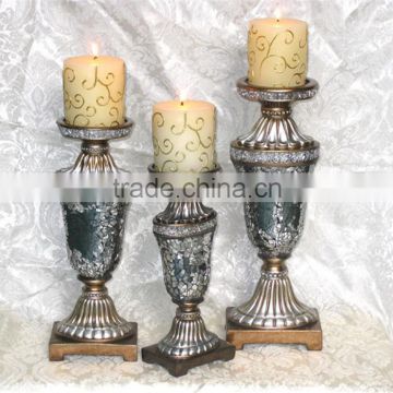 classic silver mosaic traditional candle holder for restaurant decor