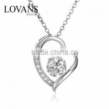 European Style Heart Design Big Gemstone Pendant SPG833W