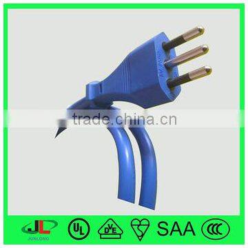 High quality 10A250V IMQ approval Italy 3-prong plug , IMQ Italy ac electric wire