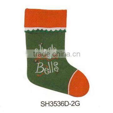 Christmas stocking ornament with letter "Jingle Bells"