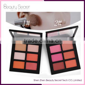 Wholesale 6 Colors Brand Makeup Blush Palette in Matte Face Blusher Powder Palette makeup