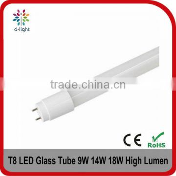New products Glass Led t8 tube light 1.2m 18W 0.9m 14W high lumen tube 8 SMD 2835 AC220-240V CFL home led lighting