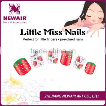 Cute designs press on kids child finger nail
