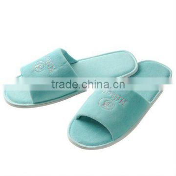Hot sales high grade open toe coloured hotel velour disposable slipper
