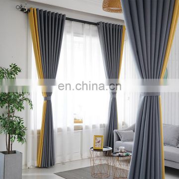 Latest Faux Suede Curtain Fashion Designs Soundproof Velvet, Assorted Color Grey and Yellow