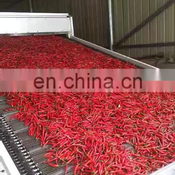 Continuous mesh belt type rotary  chili drying processing machine