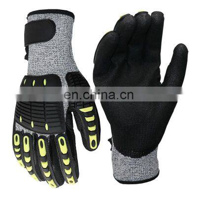 Nitrile Coated Level 5 Cut Impact Resistant Safety Glove Guantes Resistentes Impactos Drilling Anti Impact TPR Working Gloves