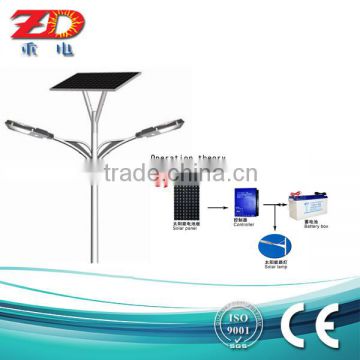 manufacture 60w double arms solar street light with 6m pole