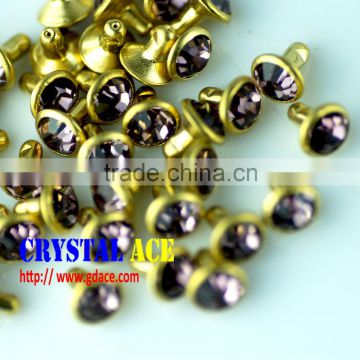 Round Crystal Rivet for leather,Clear Crystal Rivet Button