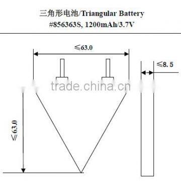 TriangularGMB856363-120mAh-3.7V