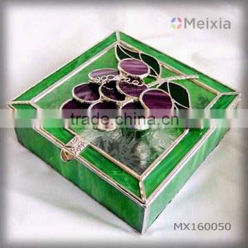 MX160050 china wholesale stained glass custom keepsake box