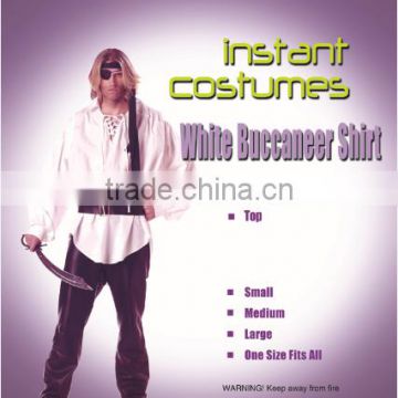 Halloween White Buccaneer fancy dress Shirt instant costume
