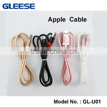 Gleese High quality metal head 1m Length high speed fast charge transfer sync micro usb cable for IOS