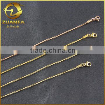 1.5mm 18" 24" 30" rose gold plated PVD plating stainless steel bead chain