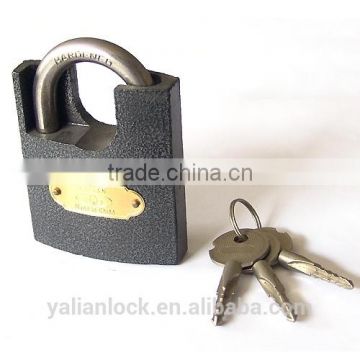 China Supplieers Cheap Shackle Half Protected Arc Type Cross Key Plastic Painted iron Padlock