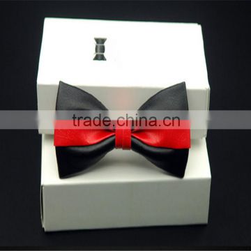 Clip-On Bow Tie with Faux Leather Bowtie Tuxedo                        
                                                Quality Choice