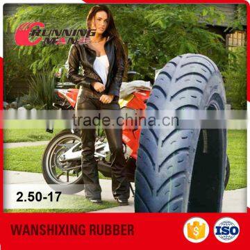 Top grade 2.50-17 motorcycle rubber tyre