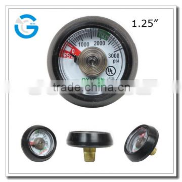 1.25 inch stainless steel mini rubber pressure gauge with UL certification
