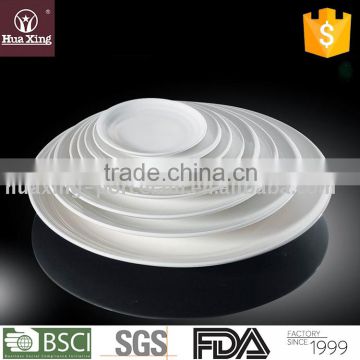H3545 white durable porcelain dinner plates ceramic round white 10 inch