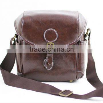 Chocolate Designer Leather Camera Bag