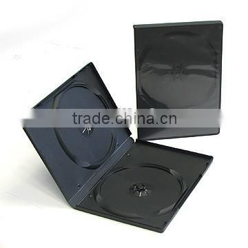 Wholesale Cheap 14mm Plastic Box Double Black Long DVD Case