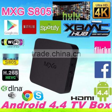 2015 factory newest Kodi 16 Android TV box Amlogic S805 MXG 1GB 8GB amlogic android smart tv box