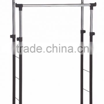 Double clothes hanging stand Garment Rack Black