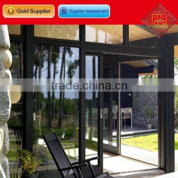 Passed ISO9001:2008 standard aluminum grey color glass sliding door