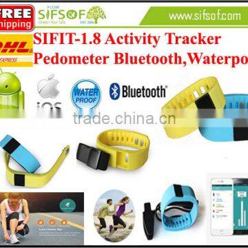 SIFIT-1.8 Bluetooth Calories Counter Pedometer. ASport Healthy System, Tracks your daily Activity and Sleep quality.