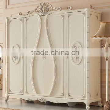 Chrysanthemum carving series solid wood four doors wardrobe
