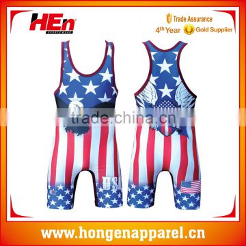 Hongen apparel 2016 fashion wrestling singlets wrestling wear for men