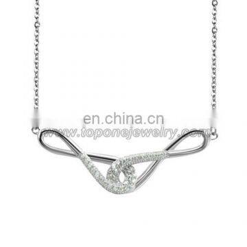 Fashion stainless steel jewelry double infinity necklace for gift