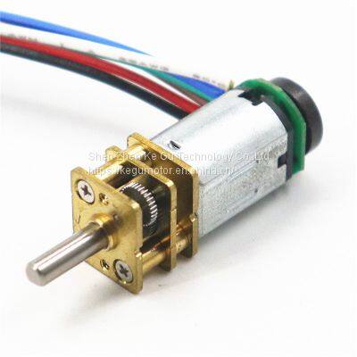 low rpm 3v 6v 9v 12v dc 12mm N20 gear motor with encoder and gearbox from kegumotor