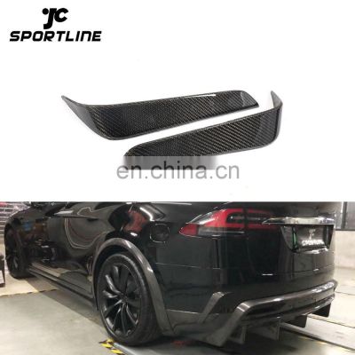 Carbon Fiber Rear Bumper Fins Trim for Tesla Model X P90 75D P100 2016-2018