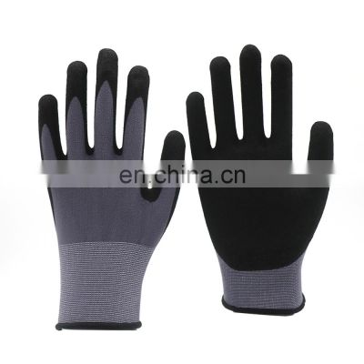 Custom Logo 15 Gauge Knitted Gloves Nitrile Men Safety Work Gloves Construction for Auto Industrial