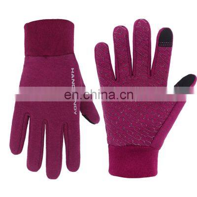 Handlandy high quality fleece warm lining cycling customizable logo touch screen running hiking winter sports gloves