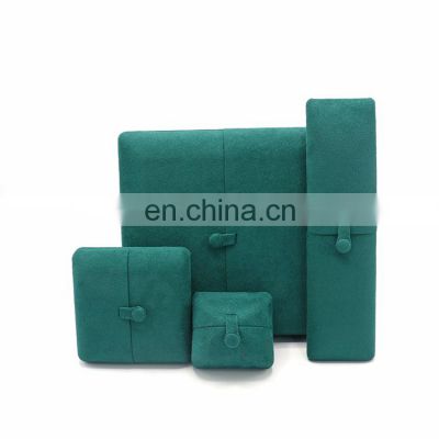 Factory wholesale custom dark green pu leather jewelry box necklace box
