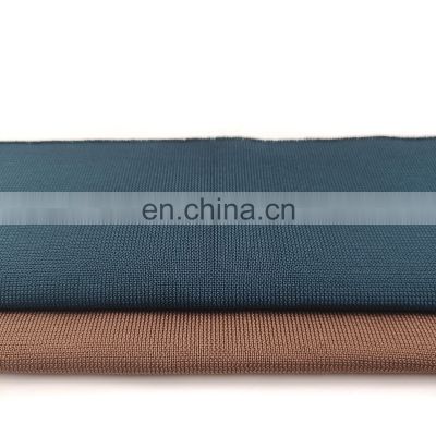 Factory high quality good-feeling ribs knit polyester flat knit rib fabric custom plain ribbing 1x1